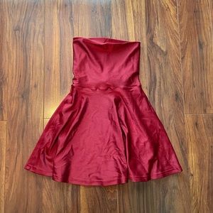 American Apparel Shiny Red Skirt Dress
